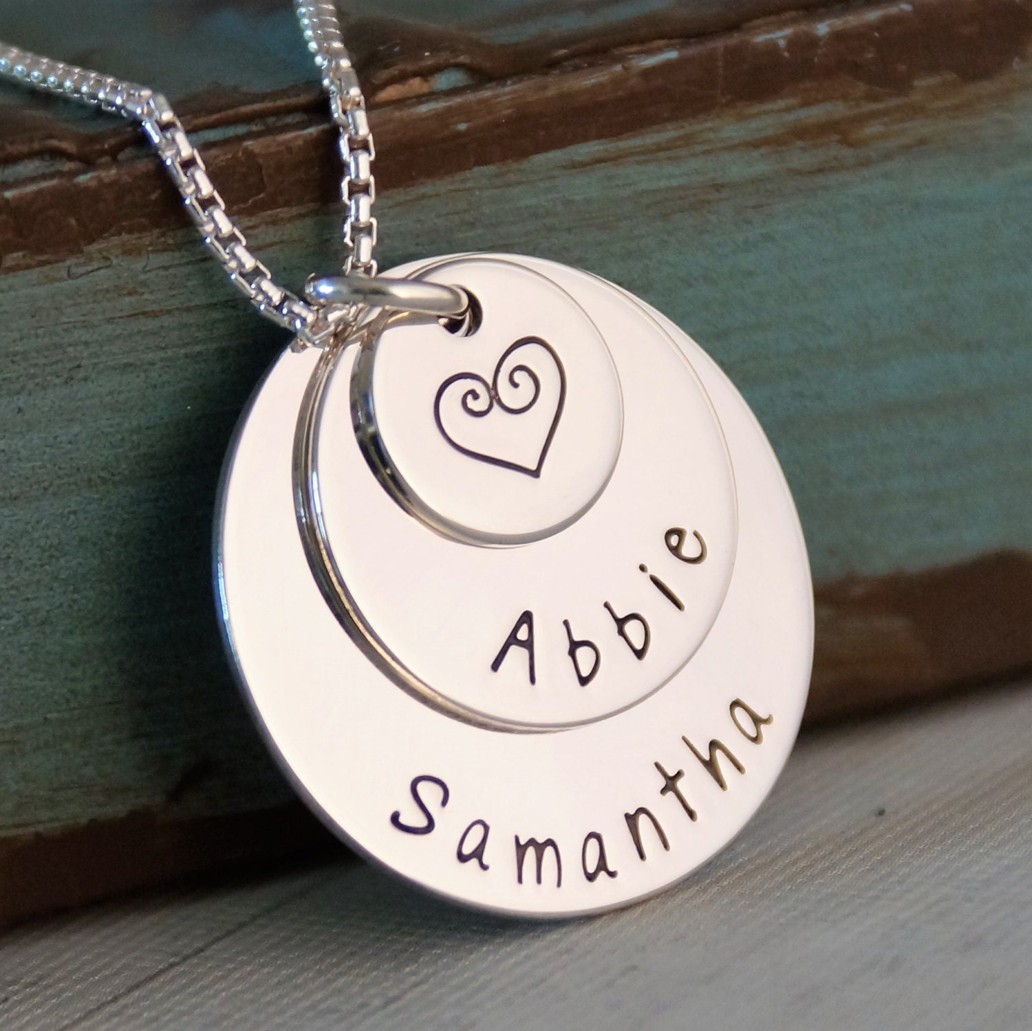 Hand Stamped Personalized Mommy Necklace Sterling Silver | Etsy
