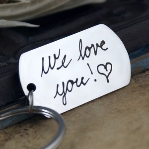 Memorial keychain, Your Handwriting Key chain, Custom handwriting keychain, Handwritten Key chain