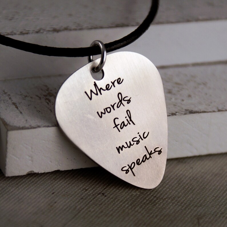 Personalized Guitar Pick Necklace Personalized Guitar Pick Etsy