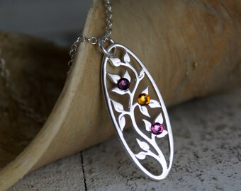 Tree of Life Birthstone Necklace: Personalized Family Jewelry