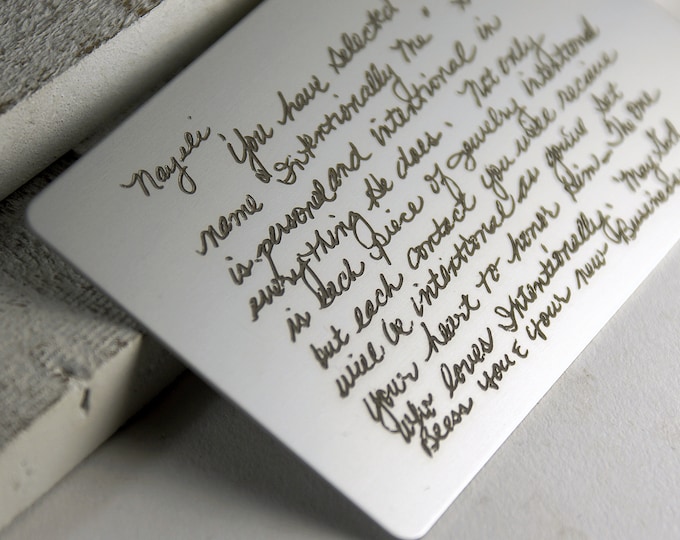 Personalized Engraved Wallet Card • Husband Gift, Handwriting Option