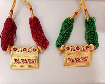Indian Aard Necklace Rajasthani Rajputi Tevta Jewelry Gold