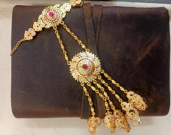 Kundan Jadau Hathphool | Indian Hand Harness Jewelry | Hath Panja / Ring Bracelet / Finger Bracelet | Bridal Wedding Hand Ornament