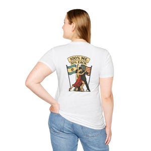 Maglietta Argentina American Pride, maglietta con grafica Heritage a doppia bandiera, top unisex con radici culturali, outfit 100% Me per festival e sfilate