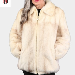 Luxury Faux Fur Beige Jacket: Elegant Plush Winter Coat