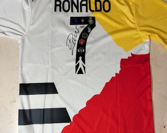 Camiseta multiclub de Cristiano Ronaldo con certificado de autenticidad (Mánchester, Madrid, Juventus)