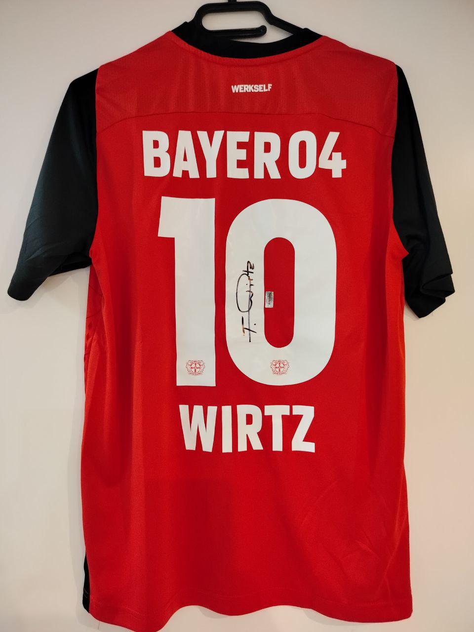 Bayer 04 Wirtz 10番 シャツ Bayer Leverkusen Florian Wirtz #10 Signed Jersey With Certificate