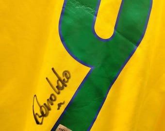 Brazil National Team Jersey #9 Ronaldo Nazário – Signed Football