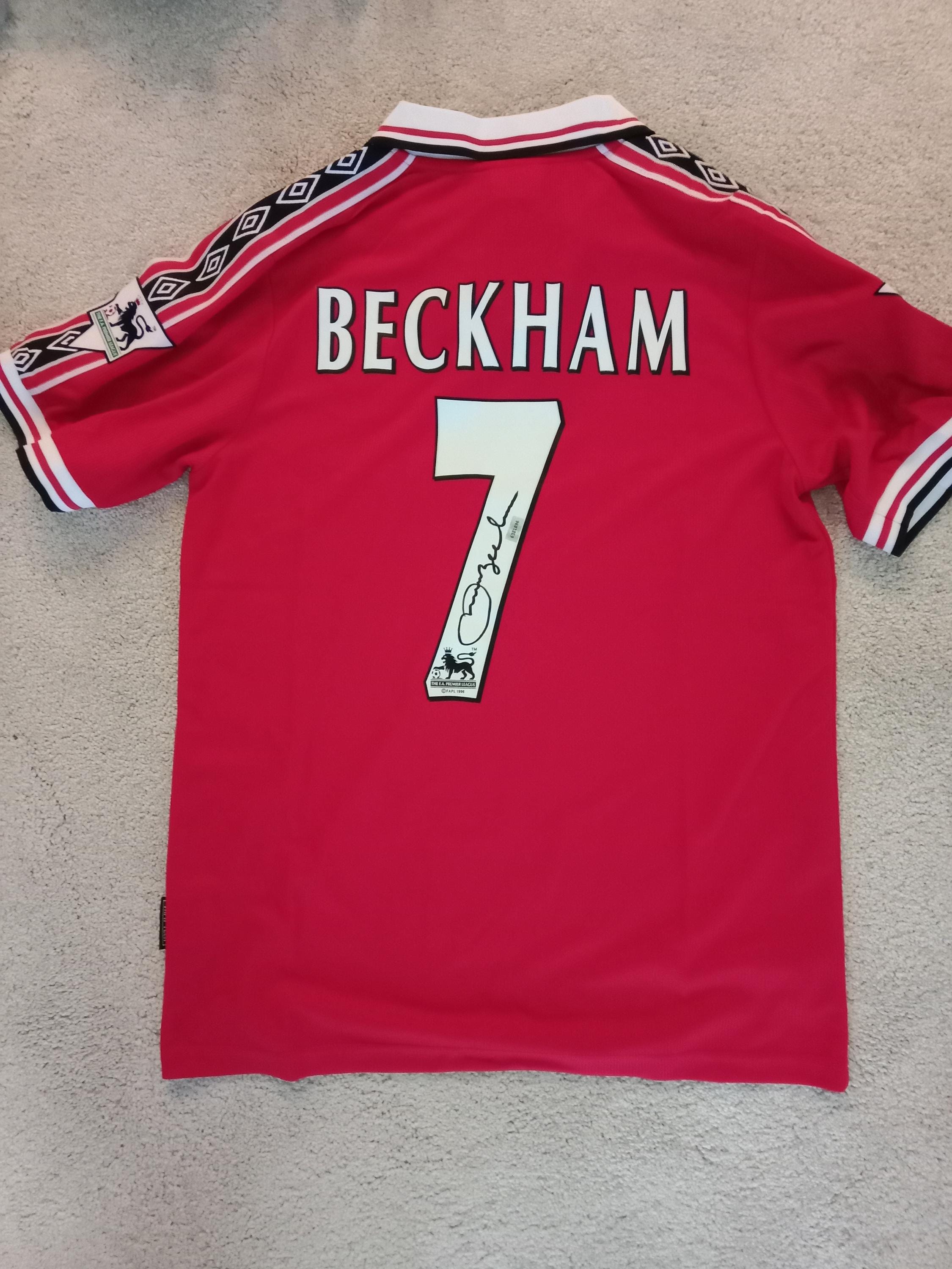Manchester United David Beckham Signed Jersey With GCOA