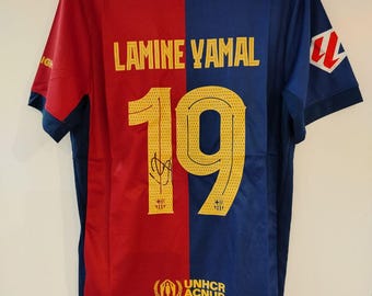 Lamine Yamal #19 Signed FC Barcelona Soccer Jersey. Yamal