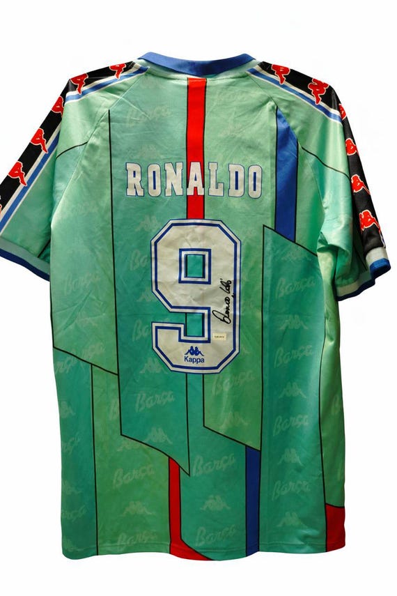 Kappa FC Barcelona RONALDO 9番ジャージ Ronaldo Nazario Signed FC Barcelona Kappa #9 Jersey With COA
