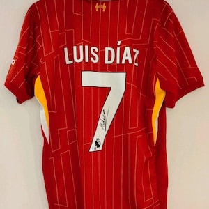Luis Diaz Hand Signed Liverpool 2023-24 Home Shirt in Deluxe