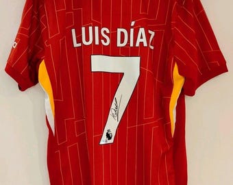 ルイス・ディアス直筆サイン入りリバプール 2024-25 'CHAMPIONS