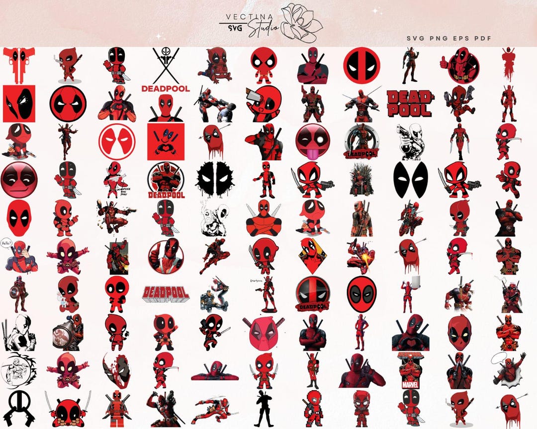 Dea.dpool SVG PNG EPS Files Bundle, Dea.dpool Layered Cut, Dea.dpool ...