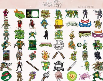 Ninja Turt.les SVG PNG EPS Files Bundle, Ninja Turt.les Layered Cut, Ninja Turt.les Digital Sticker, Ninja Turt.les Cricut Silhouete Clipart