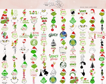 Grinchen jul Tru.ck SVG PNG EPS filer bunt, Grinchen jul lager klipp, Grinchen digitalt klistermärke, Grinchen jul Cricut Clipart