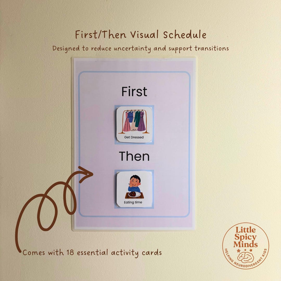 Visual For Include First/then Visual Schedule: Autism & ADHD Visual Aids (printable Cards ...