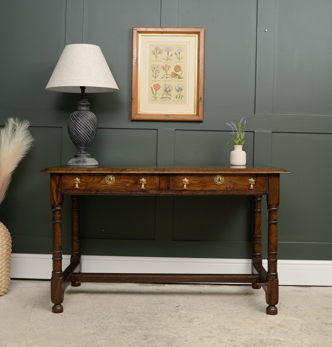 Solid Oak Console Table With Drawers - Bylaw Furniture - Etsy UK