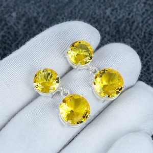 Citrine Earring, 925 Sterling Silver Earring Beautiful Citrine Gemstone Cabochon Stone Earring Birthday Earring Gift For Her For Womens