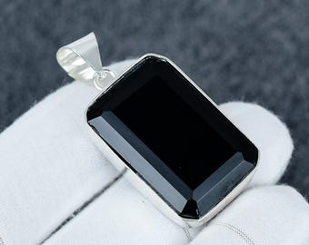 Black Onyx Pendant, 925 Sterling Silver Pendant, Handmade Jewelry Pendant, Unique Pendant, Black Onyx Gemstone, Pendants For Christmas Gifts