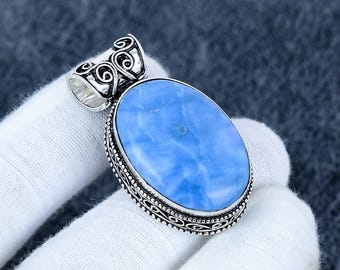 Owyhee Opal Pendant, 925 Sterling Silver, Handmade Boho Jewelry