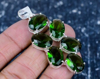 Green Peridot Gemstone Pendant, Solid 925 Sterling Silver Pendant, Handmade Pendant, Boho Jewelry, Pendant For Love Gift, Gift For Birthday