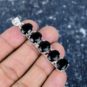 Black Onyx Pendant, 925 Sterling Silver Pendant, Handmade Jewelry Pendant, Unique Pendant, Black Onyx Gemstone, Pendants For Christmas Gifts
