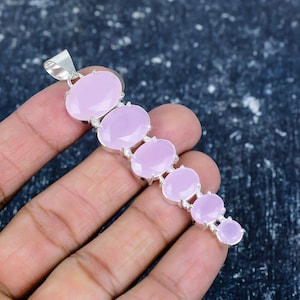 Natural Rose Quartz Gemstone Pendant, 925 Sterling Silver Jewelry, Necklace Pendant, Boho Jewelry, Pendant For Love, Birthday Gift For Her
