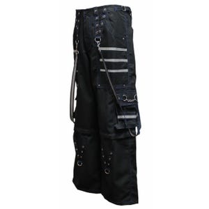 Fit Nexus Gothic Black And Grey Cyber Straps Goth Jeans Punk Rock Men Pants