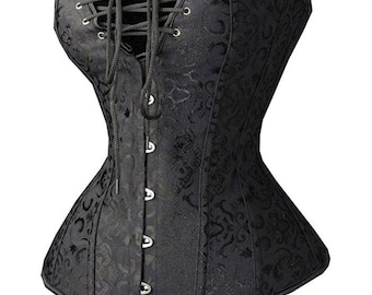 Schwarze Brokat Over Büste Steam Punk Korsetts Von Fit Nexus