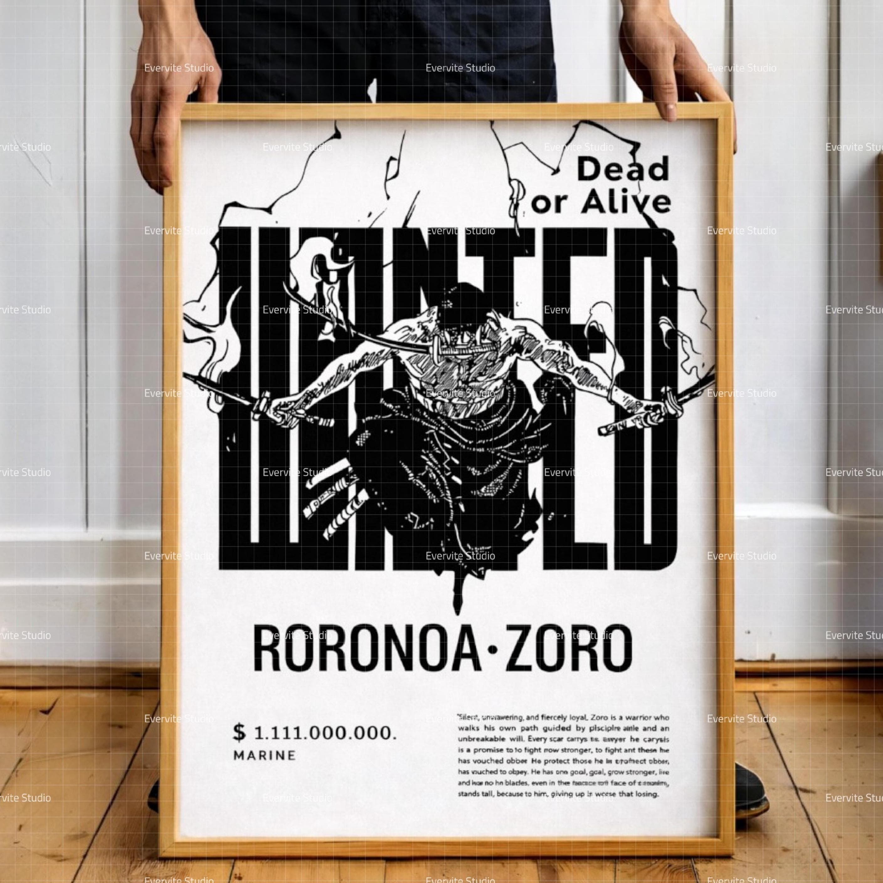 Roronoa zoro wanted poster - Etsy 日本
