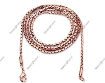Collar de cadena de serpiente de cobre puro: acabado antiguo, diseño unisex