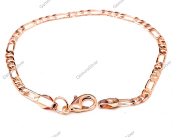 Handmade Solid Copper Figaro Chain Bracelet | Unisex Copper Jewelry | Gift for Her Him