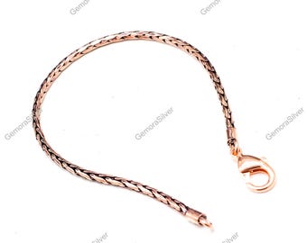 Handmade Pure Copper Snake Chain Bracelet | Oxidized Solid Copper Jewelry