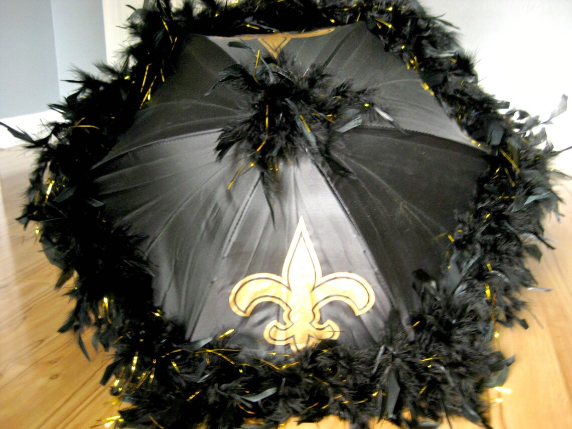 Second Line Umbrella MEDIUM New Orleans Black Gold Fleur De Etsy