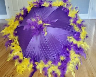 Graduation Umbrella, Second Line Umbrella Purple and Yellow, School Colors Celebration, Sports Team Tailgating, New Orleans Shade