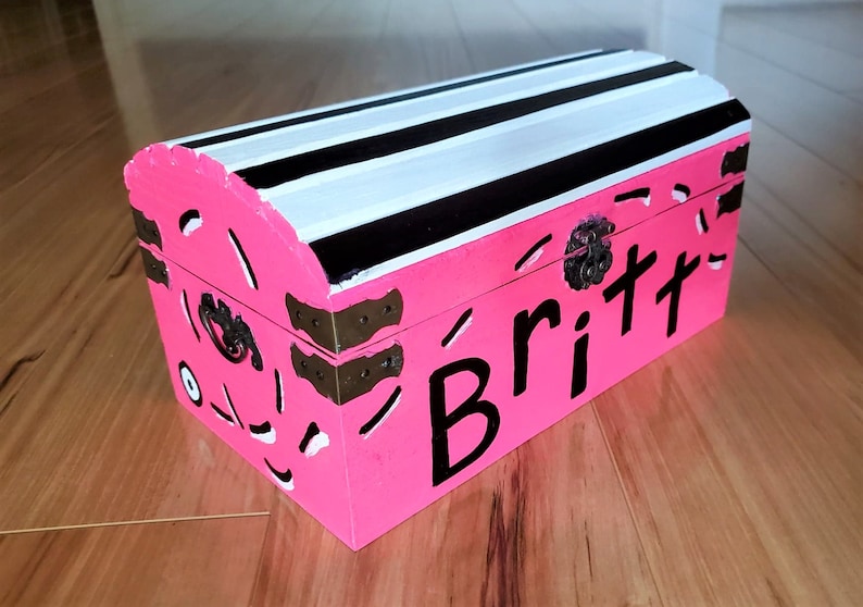 Pirate Princess Personalized Wooden Sparkly Treasure Chest | Etsy