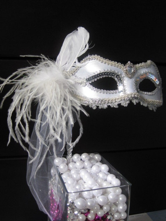 Bride Wedding Masquerade White Mask birthday Engagement anniversary party