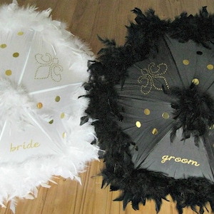 BRIDE and GROOM Second Line Wedding Umbrellas, New Orleans Destination Wedding, Parasols, Second Line Umbrellas, Second Line Parade, Mr Mrs