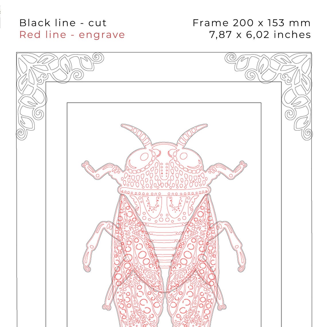Layered Cicada Laser Cut File – Engraved Insect Wall Art With Frame ...