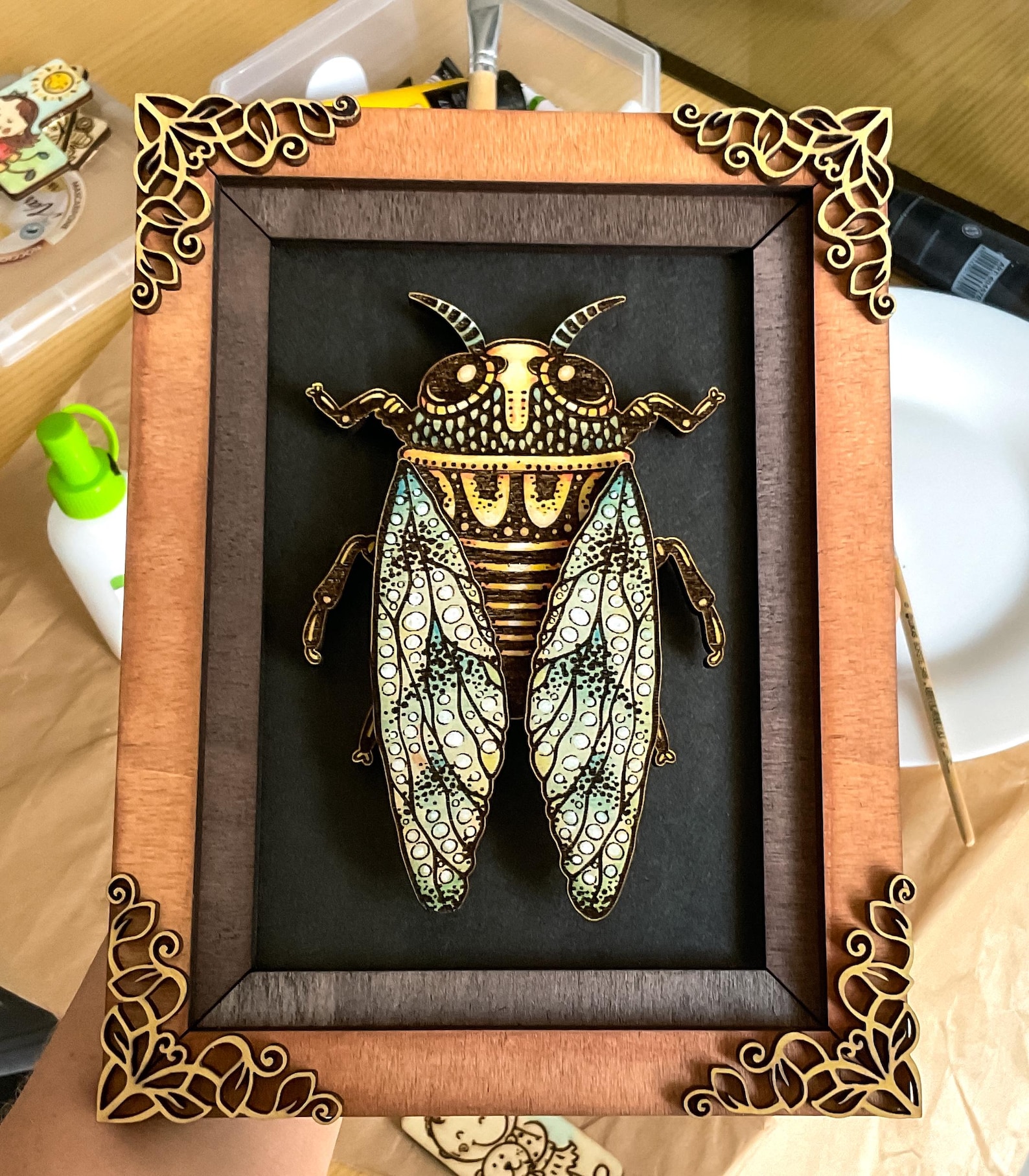 Layered Bug Layered Cicada Laser Cut File – Engraved Insect Wall Art With Frame ...