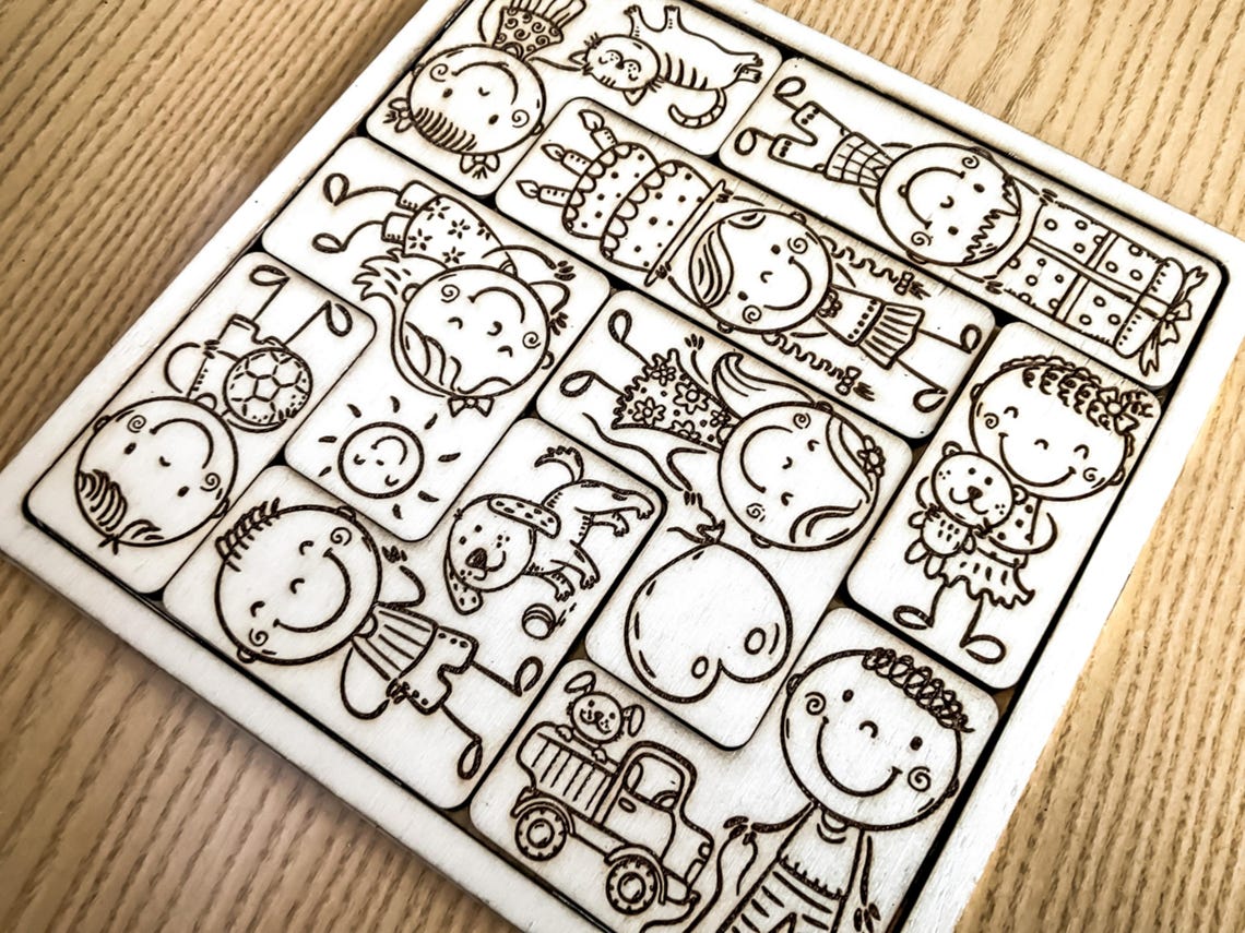 Laser Cut Wooden Kids Puzzle Svg File Glowforge Montessori Puzzle ...