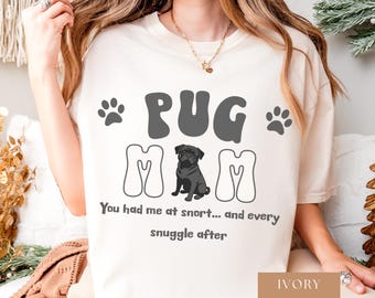 Comfort Colors Retro Black Pug Shirt, Pug Lover Tee, Funny Dog Meme Crewneck, Pet Parent Apparel, Sweet Pug Mom Gift