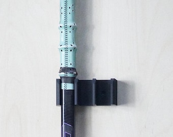 Soporte para palos de hockey (para 1 a 7 palos, diferentes variantes) / Organizador de pared / Regalo de hockey