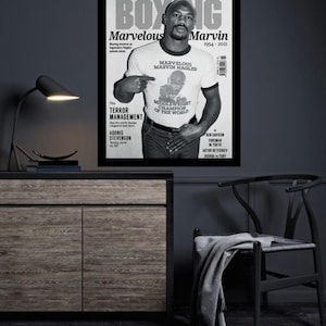 Marvelous Marvin Hagler, Contemporary Wall Art, Modern Magazine Artwork