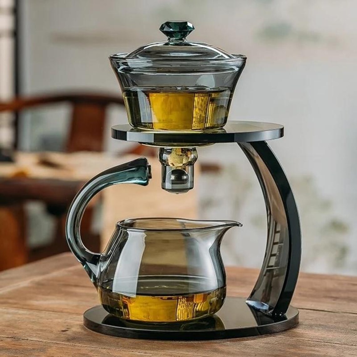 Handmade Glass Automatic Tea Set | Creative Magnetic Teapot | Glass ...
