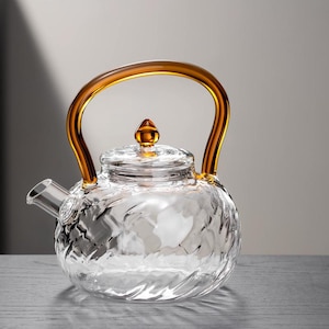 Glass teapot | High borosilicate teapot | Japanese-style glass kettle | Glass flower teapot | Tea set for tea parties | Afternoon tea set