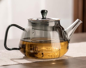 Bule de vidro com infusor: Conjunto de chá de flor de borosilicato