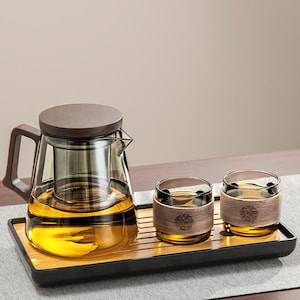 Glass teapot | Home teapot | High-end Kung Fu tea set | Tea and water separator cup | Tea party set | Afternoon tea set