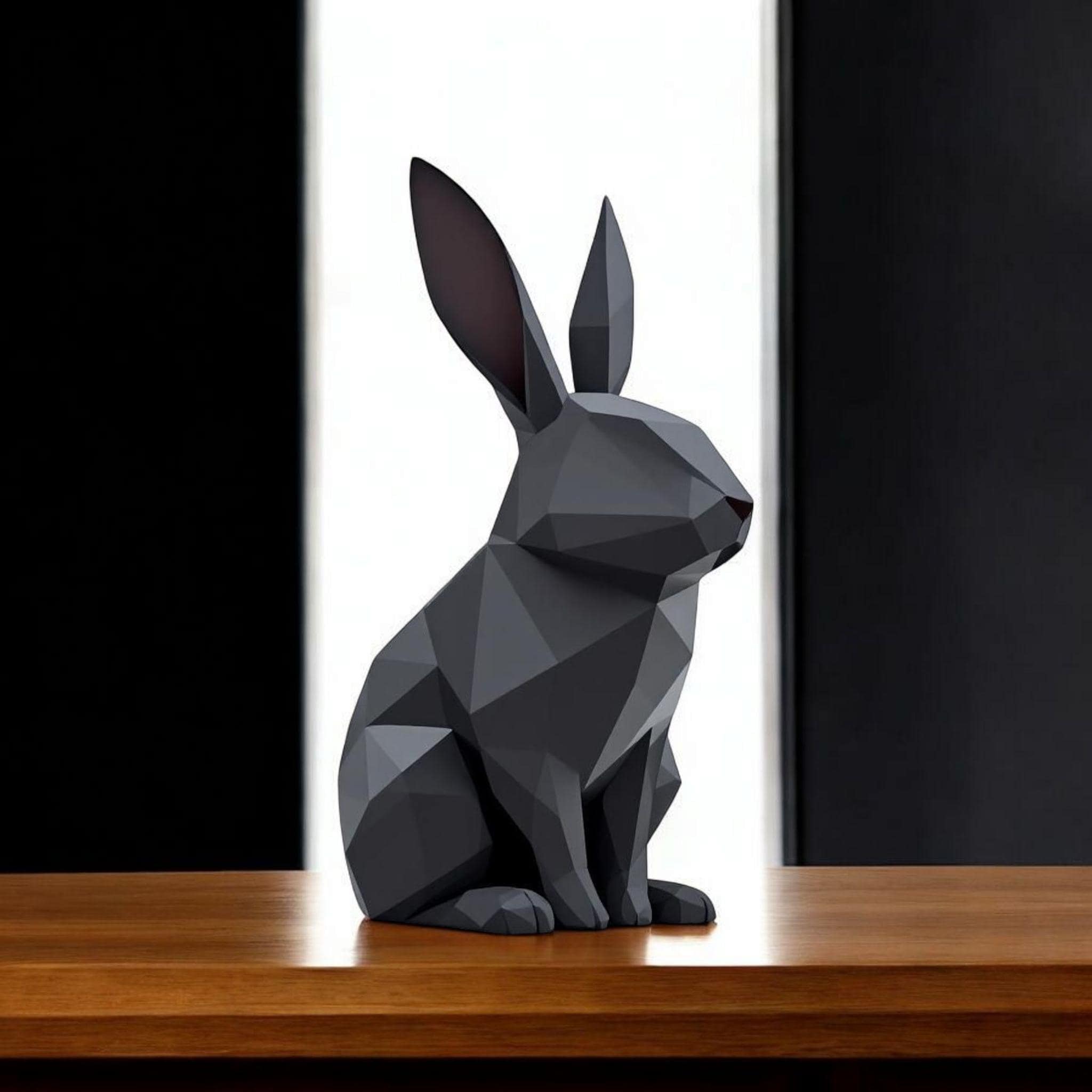 Contemporary Rabbit Designs Modern Bunny Decor - 3D Printed Geometric Rabbit Sculpture - Etsy
